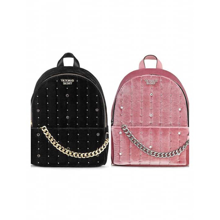 Pink velvet backpack online victoria's secret