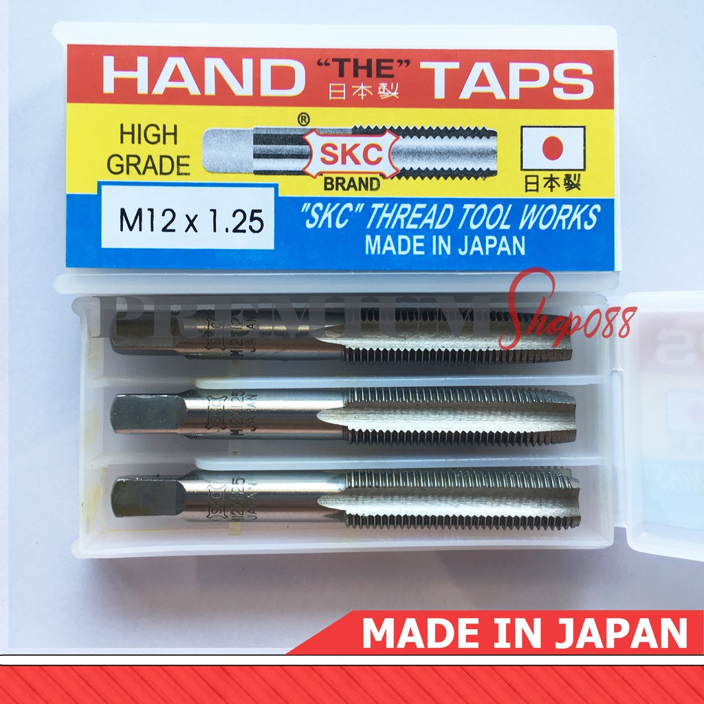 SKC Hand Tap M12 x 1.0 1.25 1.5 1.75 2.0 Set Japan 12mm x 1.0P 1.25P 1