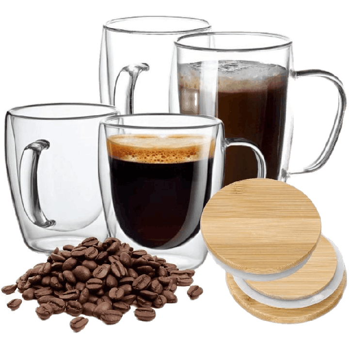 Hawaii Home 80/250/350/450ml Best Seller Double Layer Glass Mug Double