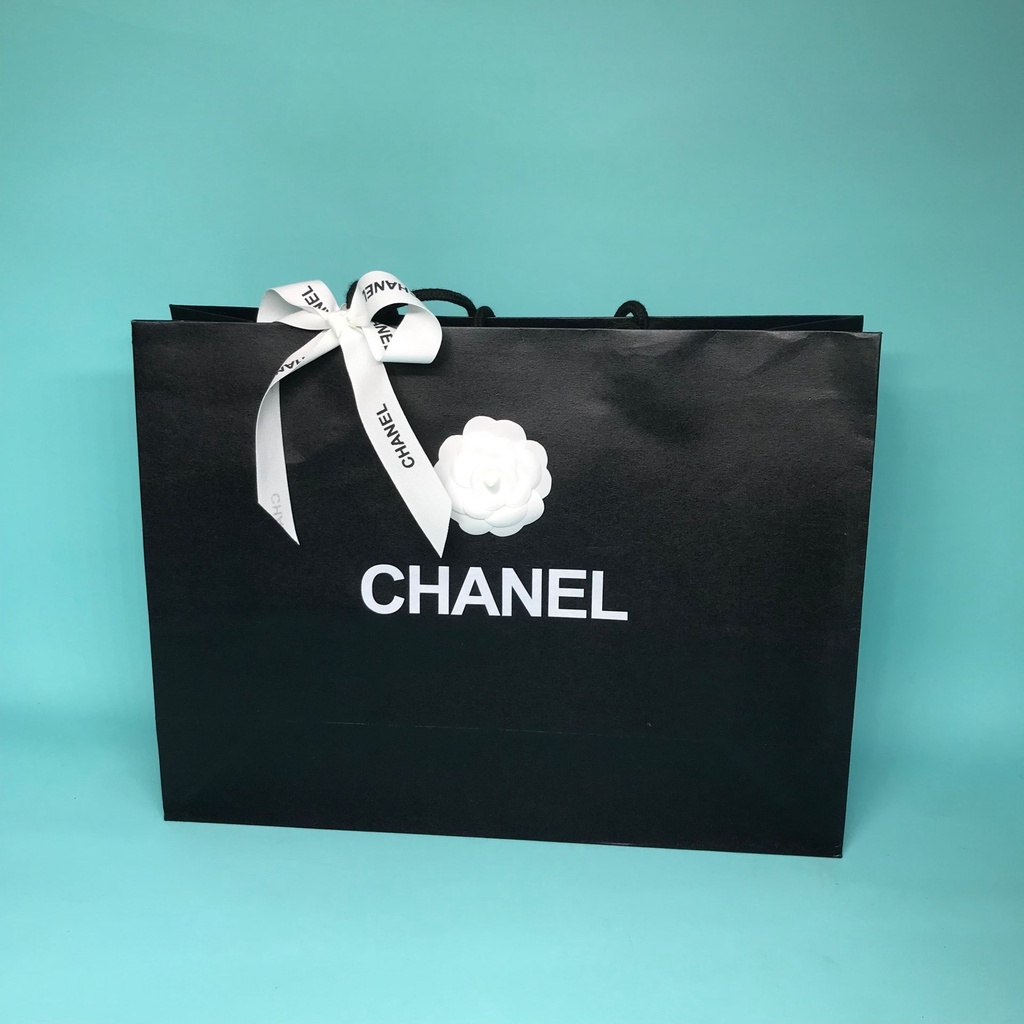 Lip gloss℡☁Chanel CHANEL paper bag lipstick perfume packaging bag clothes  scarf gift bag tote bag gi