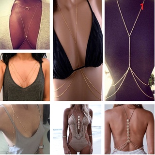 Gold Bikini Body Chain with Necklace Layered Bra Chains Body