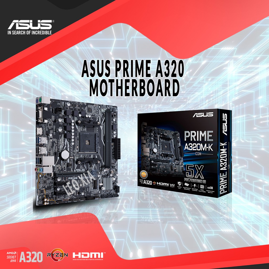 Motherboard Asus Prime A320m-k Am4 Ddr4 Hdmi Amd A320 !!!