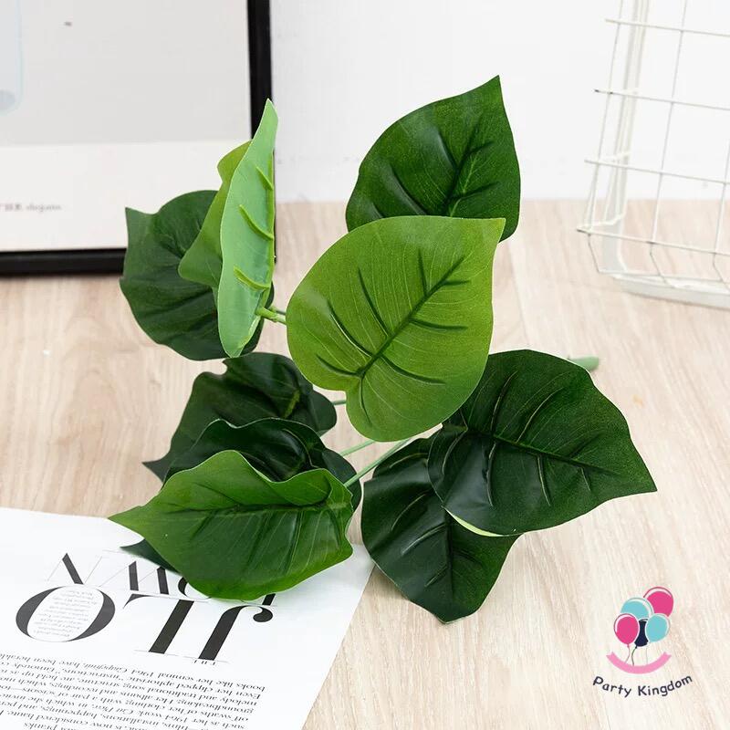 32PCS Artificial Leaves Fake Plants Green Fake Flowers Monstera Bouquet