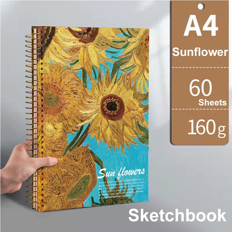 A4 Van Gogh Spiral Sketchbook Big Thick Paper Drawing Sketchbook ...