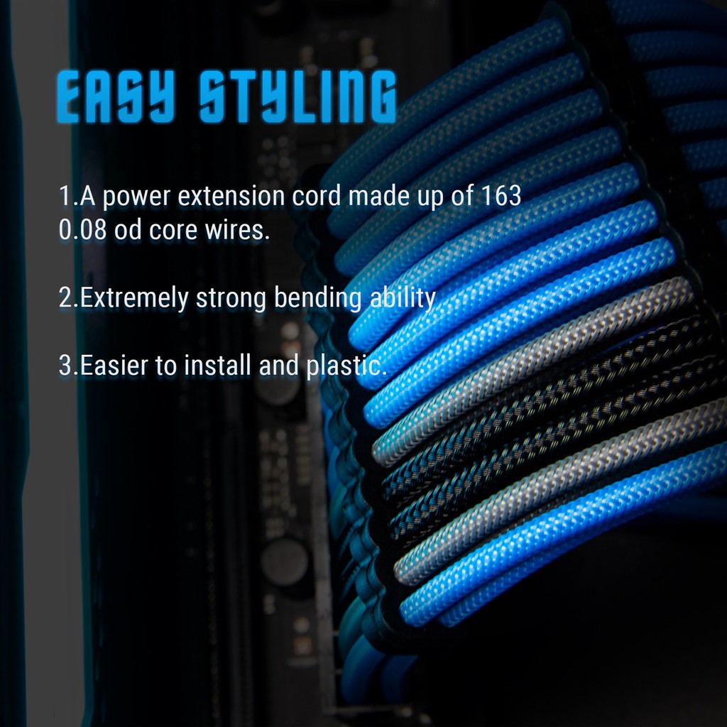Asiahorse PSU Extension Cable Customization Mod Sleeve Extension Power