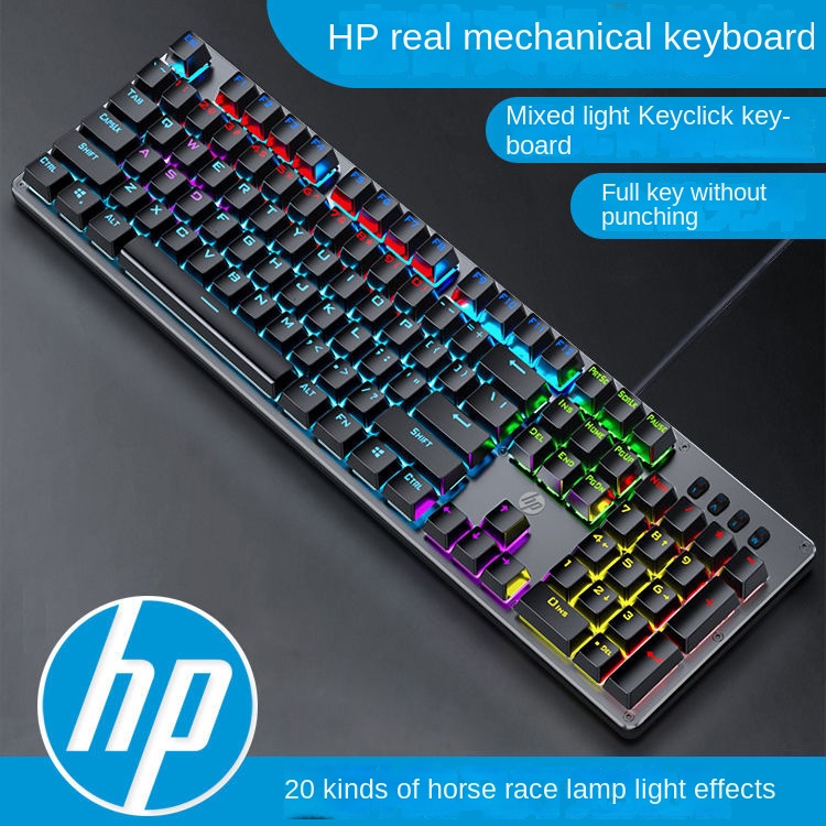 GK100F Real Mechanical Keyboard Mixed Light Green Axis Influencer