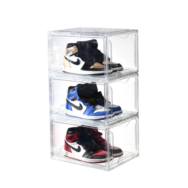 MK premium shoebox mk8 shoe box shoe organizer shoe rack storage foldable collapsible large magnet Shopee Philippines