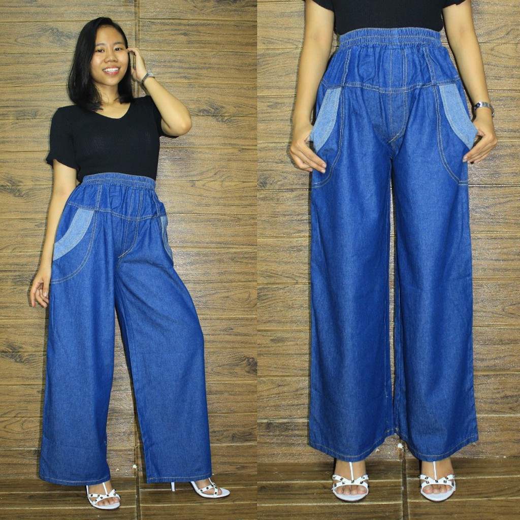 Kenie Women's Long Jeans Culottes Jumbo Long Pant ALL SIZE FIT TO XL ...