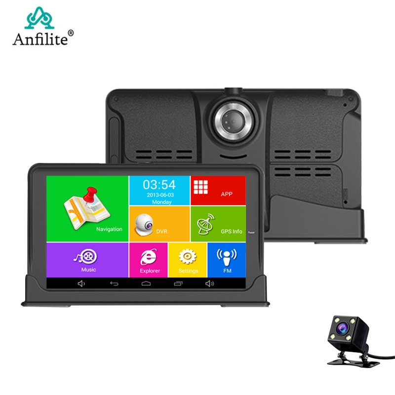 Anfilite 7 inch car dvr dash cam truck navigation GPS android sunshade