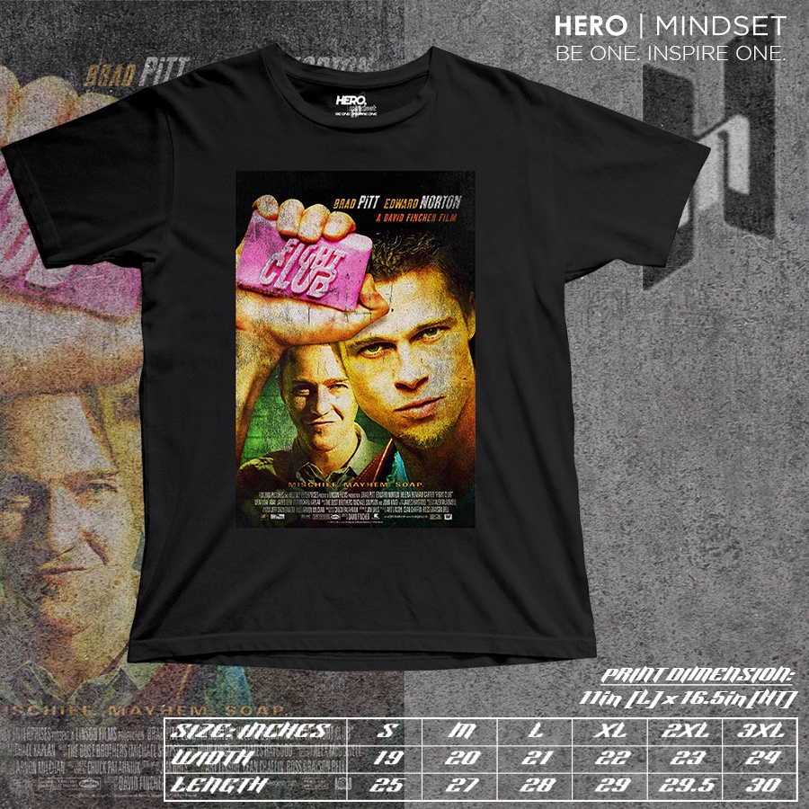 FIGHT CLUB MOVIE POSTER SHIRT ROUND NECK BY HERO|MINDSET