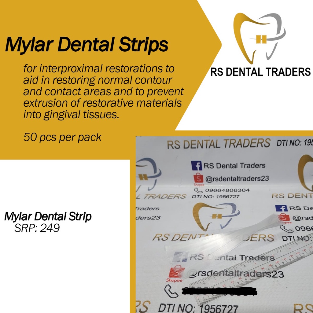 Mylar Matrix Dental Strips / Matrix Band 100 pcs per pack Shopee