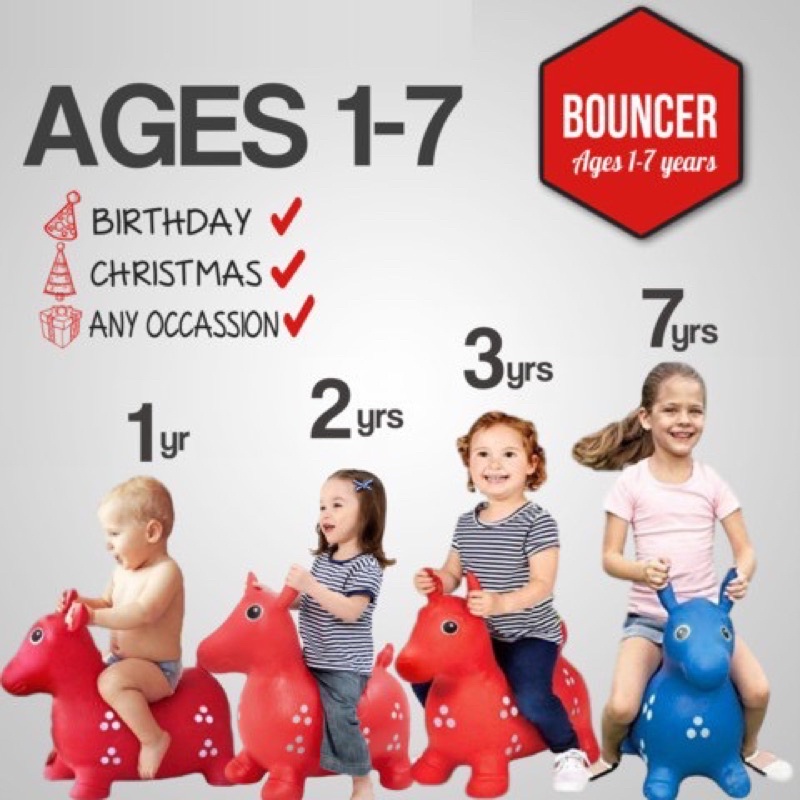 BOUNCY DONKEY ANIMAL KIDDIE INFLATABLE TOYS JUMPING HORSE CY Shopee