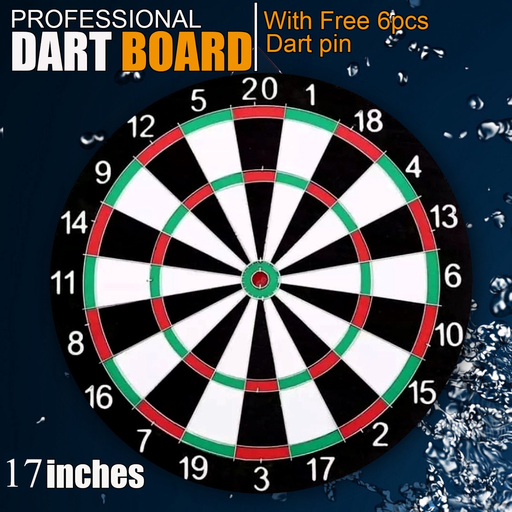 ☃【Solid Wood Dart Board】 Dart Board Set 17 Inch Professional Dart Board DoubleSided Dart Pin
