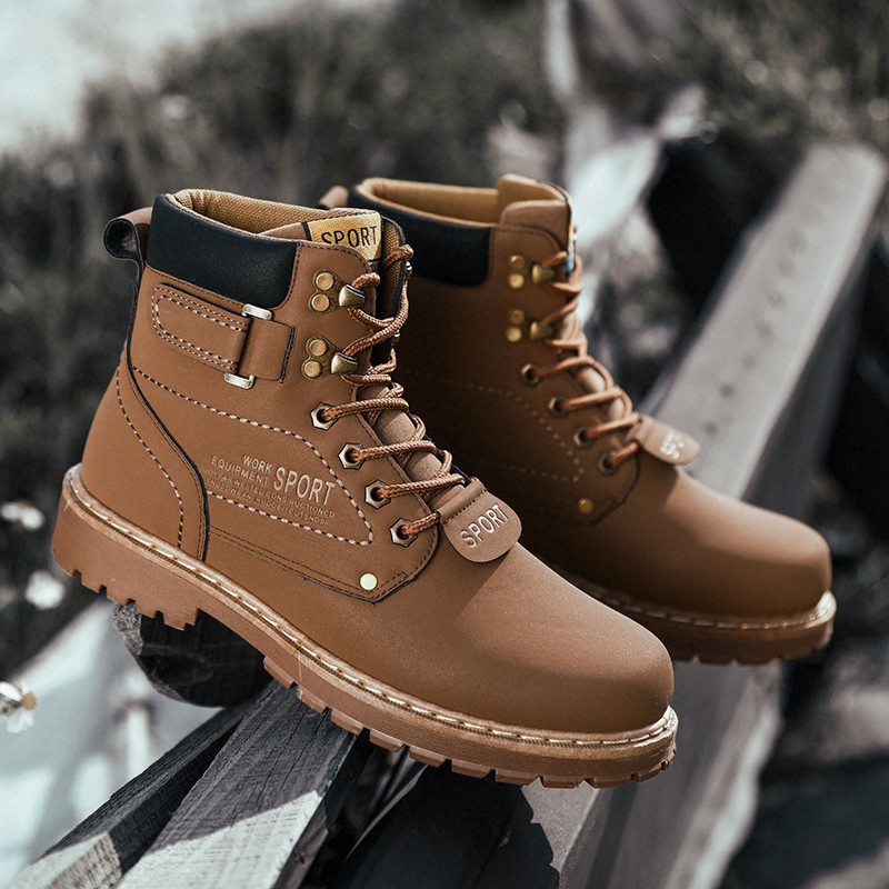 High Quality COD Caterpillar men s and women s flat toe soft toed work boots work shoes casual outdoor high end cold proof high top work boots Casual boots 9iHE YMKM Shopee Philippines