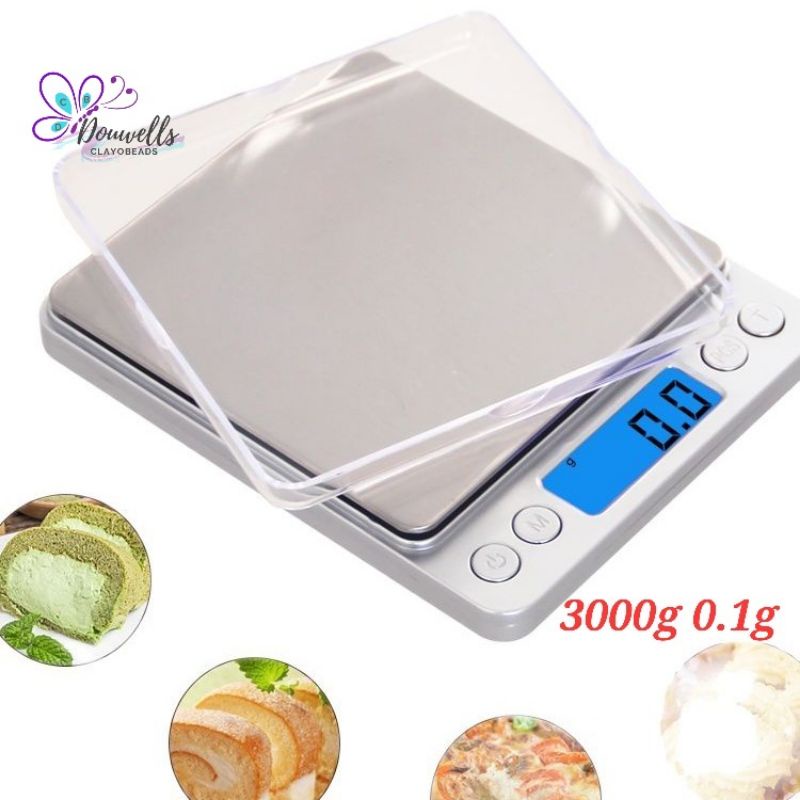 Digital Kitchen Scale-3000g/0.1g Mini Food Scale-Gram Scale with 2 Trays-6