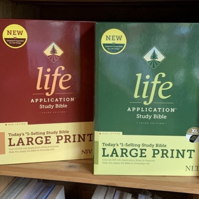 NIV/NLT Life Application Study Bible Large Print Hardcover Red Lettered ...