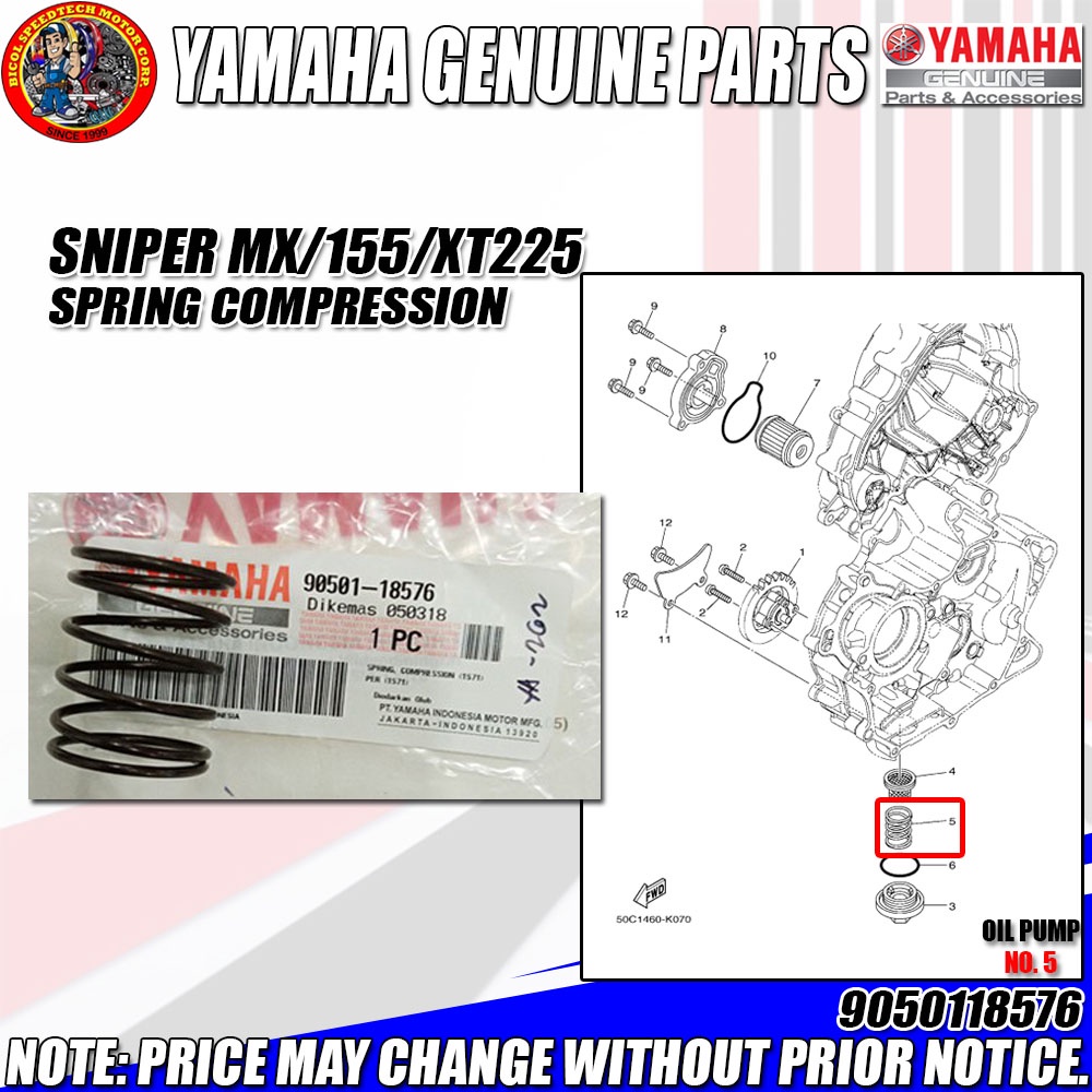 SNIPER MX SPRING COMPRESSION (YGP) (GENUINE: 90501-18576) | Shopee ...