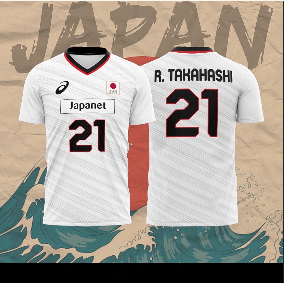 2020 Japan Olympic Volleyball Jersey Ran Takahashi No.21 4 Colors Casual Women Men Tshirt