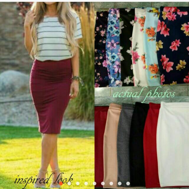 Pencil cut 2025 skirt shopee