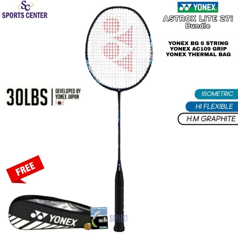 Yonex Astrox Lite 27i 27 I 5U G5 Badminton Racket Full Set | Shopee ...