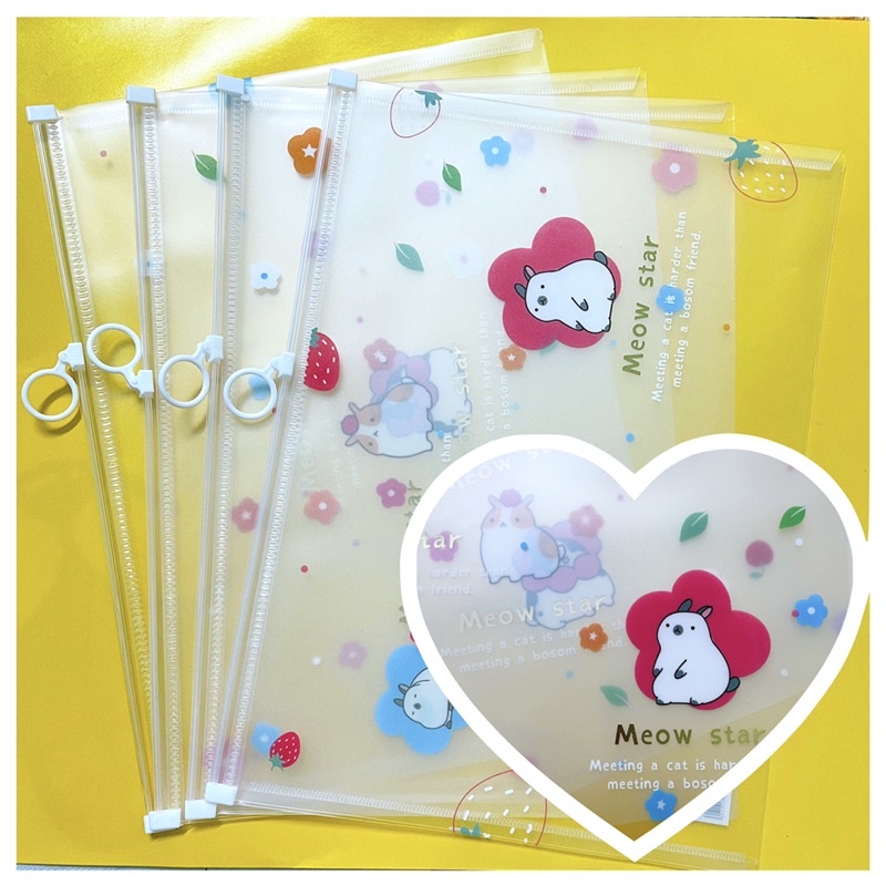 A4 document bag with cute texture - transparent bag | Shopee Philippines