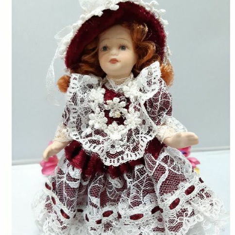 6 inches doll porcelain 7 assorted design with white doll stand ...