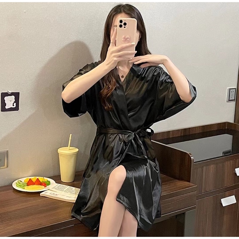 Silk Satin Bridal Robe Sleepwear for Entourage and Bridesmaid (Free ...