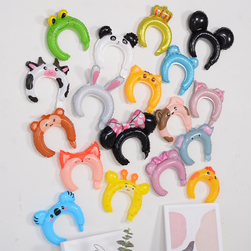 5pc Cute Cartoon Animal Balloon Balloon Headband Headgear Headband Kid ...