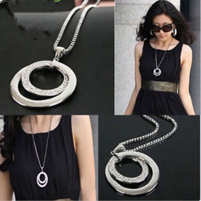 Wiwpar Crystal Rhinestone Hoop Pearl Y-Chain Necklace - Adjustable Statement Pendant For Women, Wedding & Party - View #11