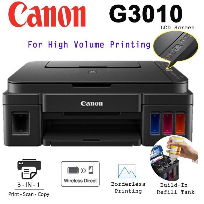 Canon Pixma G3010 Ink Tank Wireless AllInOne for High Volume Printing