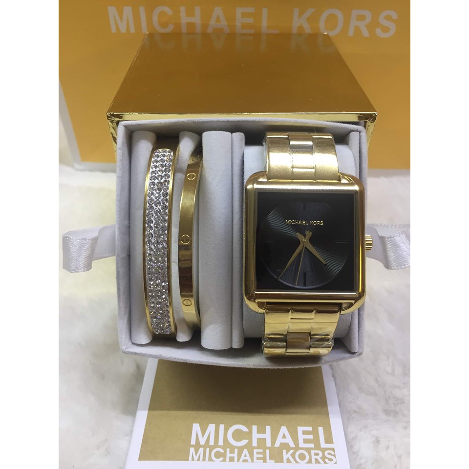 Michael kors watch outlet square gold