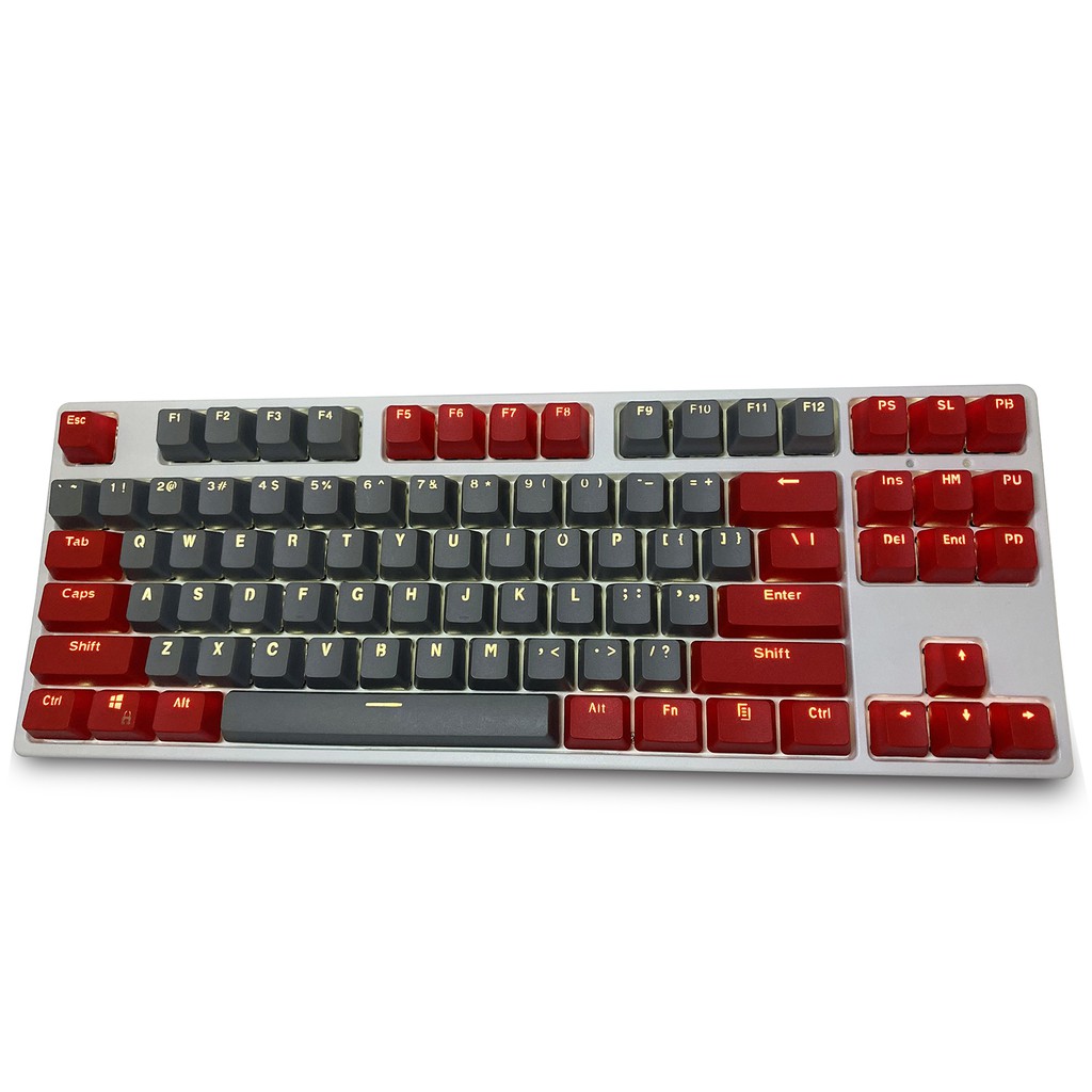 Reddish grey Keycaps, 87 key PBT Keys Keycaps Mechanical Keyboard ...