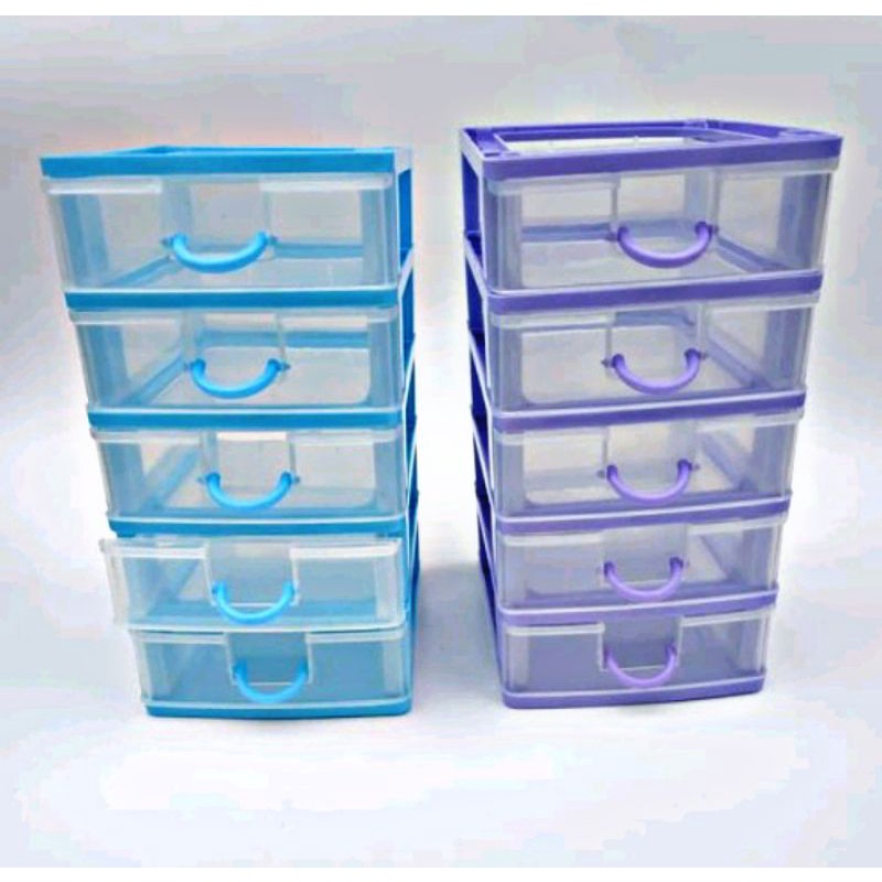 Plastic DRAWER RACK STACKING 5 COSMETIC SHELF STACKING DRAWER CONTAINER ...