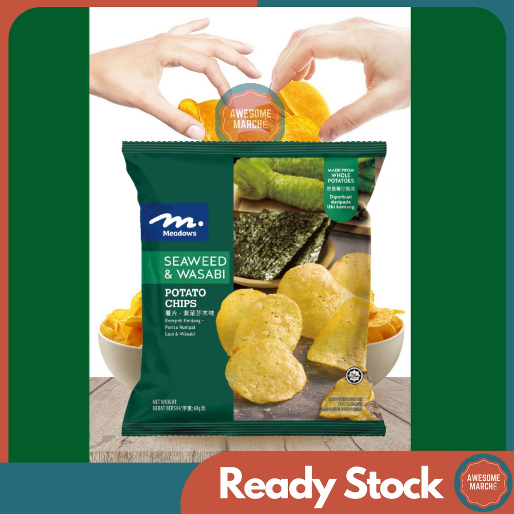 FRESHEST MEADOWS Seaweed Wasabi Potato Chips EXP04/2024 Kerepek Kentang