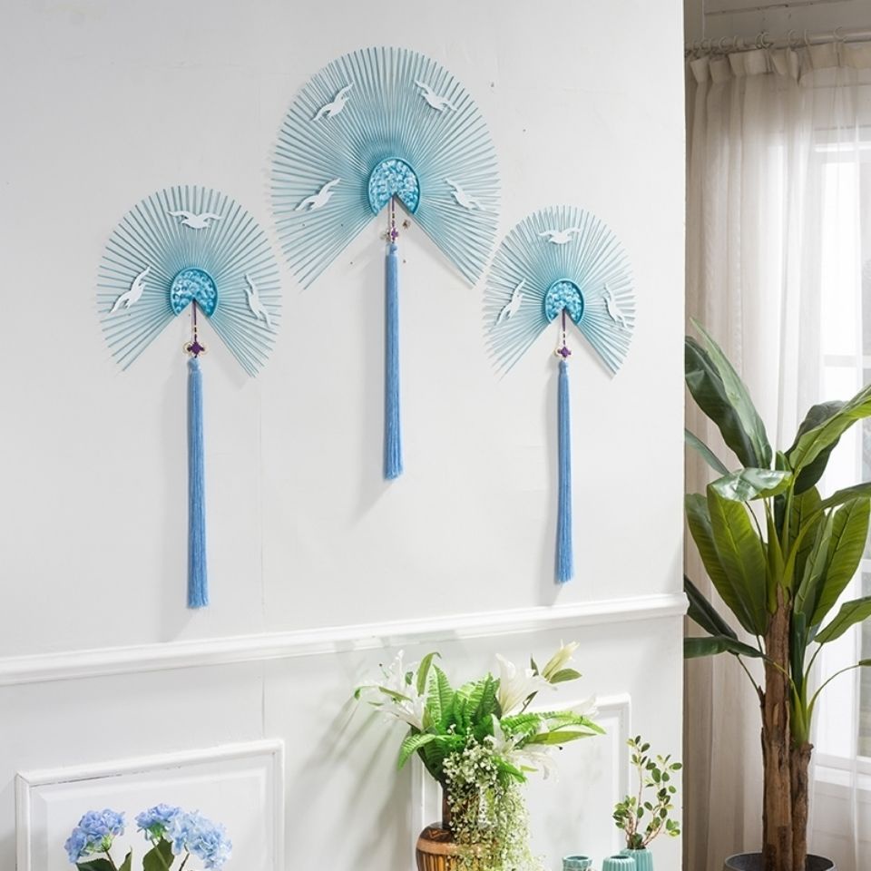Living Room Pendant Decorative Fan Wall Hanging Simple Modern Wrought