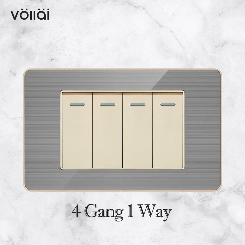 VOLLIA 4 Gang 1/2 Way Light Switch for wall Electrical wall Switch for ...