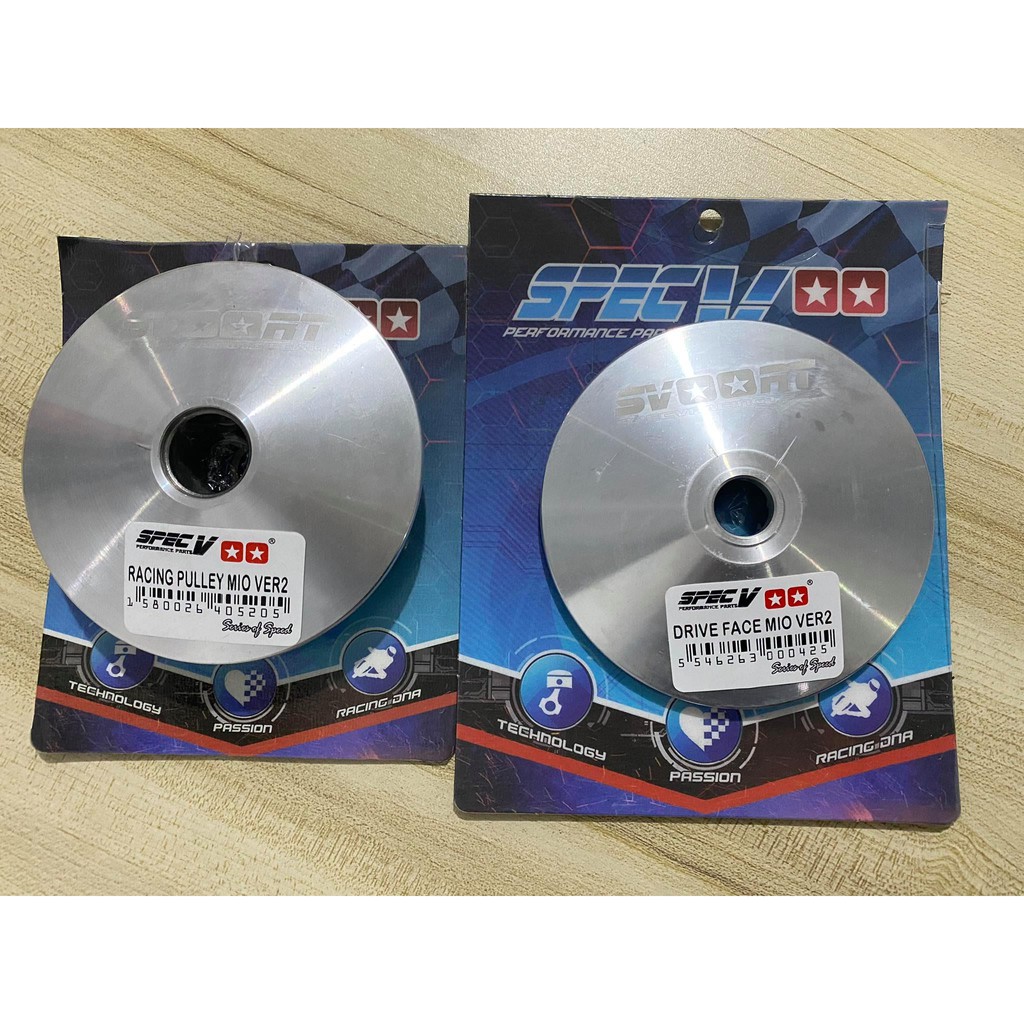 Racing Pulley & Drive Face With Backplate And Slide Piece (Mio Sporty