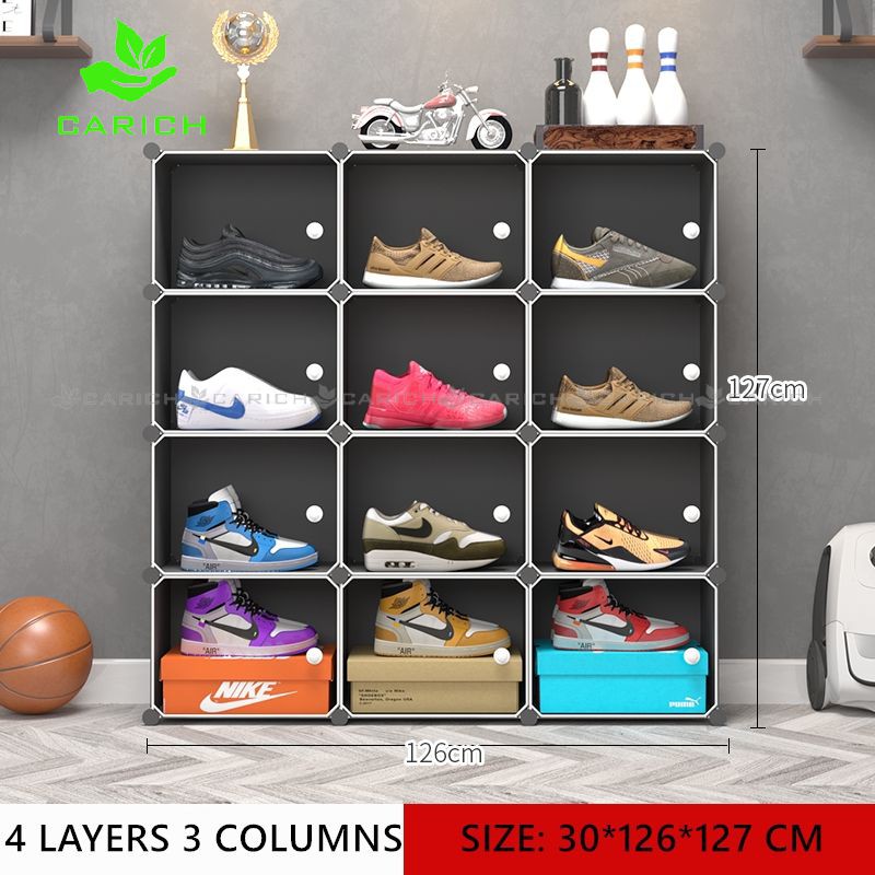 Transparent Shoe Box Rack Storage Organzier Cabinet for Space Saving AJ Basketball Shoe Big Size DIY Shopee Philippines