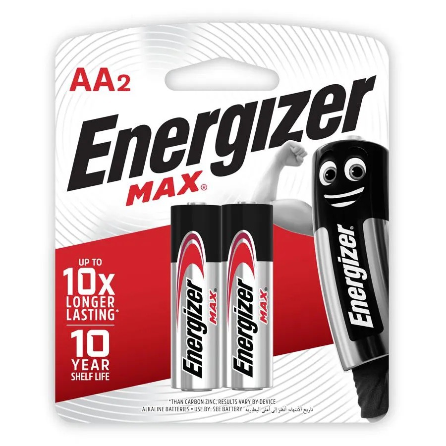 Energizer MAX AA (2 pcs) Battery E91BP2 Energizer AA Alkaline Batteries