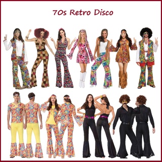 ✷Disco Fancy Dress Outfit Set Hippye 60s 70s 80s 90s Plus Size