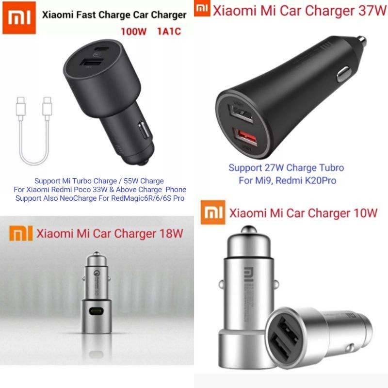 Xiaomi car charger fast charging version 1A1C 100W Negro - CC07ZM