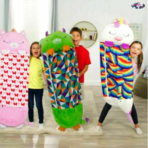 OW Happy Nappers Sleeping Bag Kids Boys Girl Play Pillow