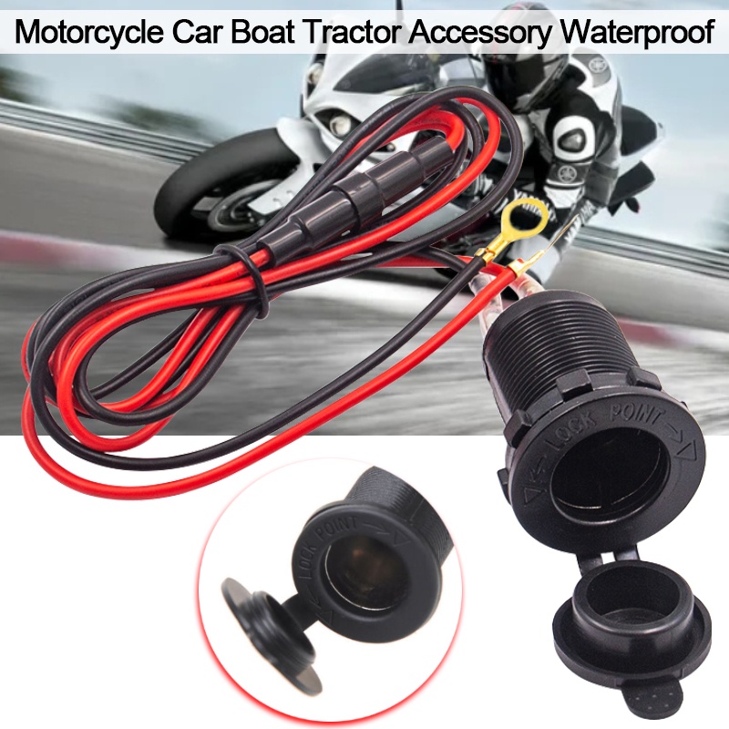 Motorcycle Car Cigarette Lighter Power Socket Waterproof Boat Tractor ...