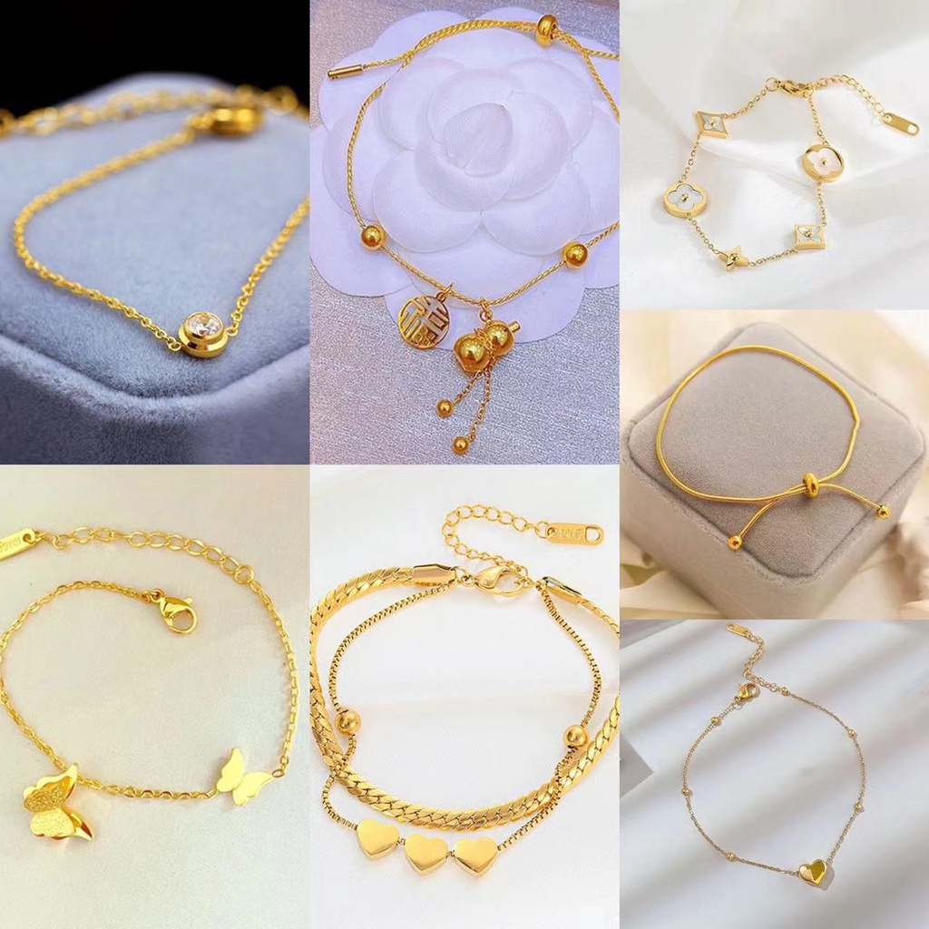 Heart Stainless Bracelet for Women Non Tarnish Gold Bangle Bracelets