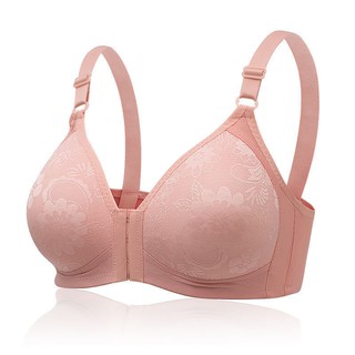 Sexy Plus Size Push Up Bra Front Closure Solid Color Brassiere