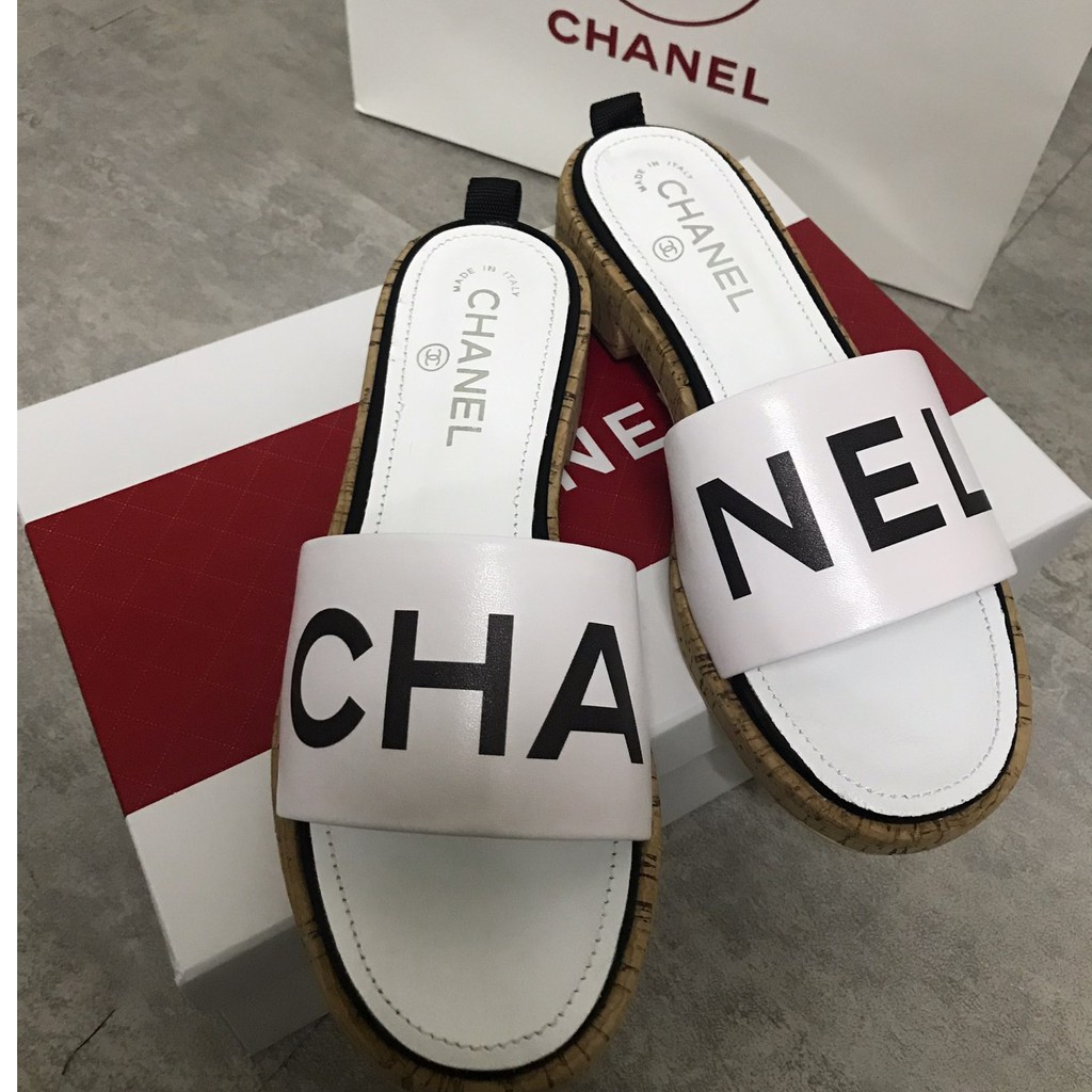 White on sale chanel slides