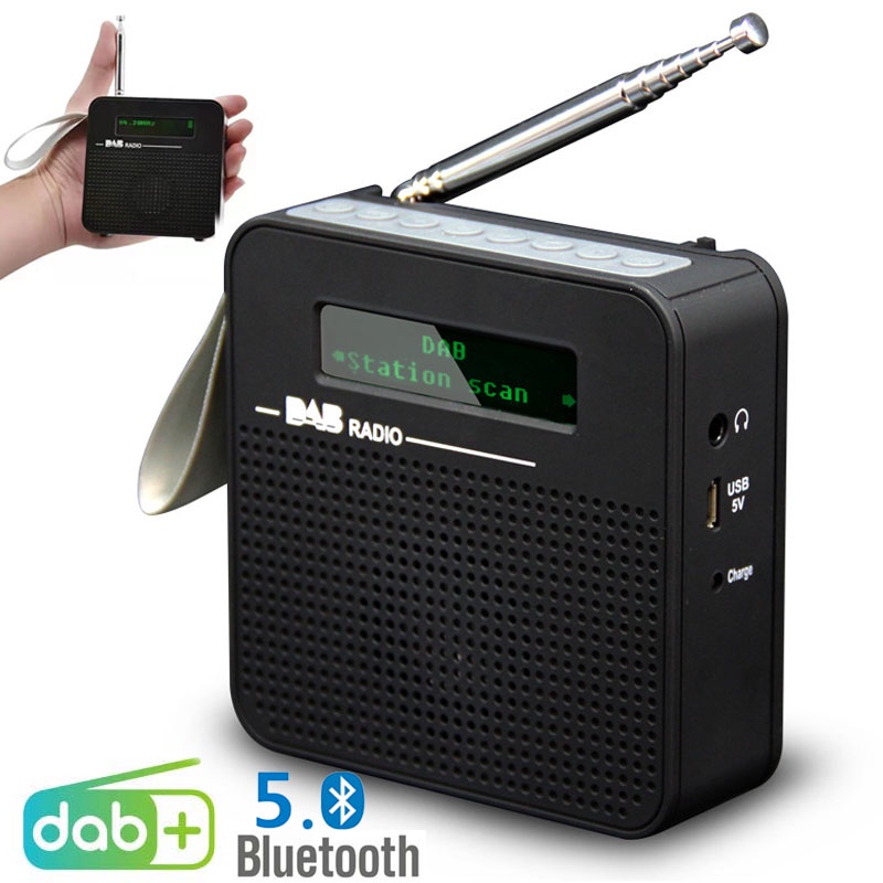 CMini DAB/DAB+ Radio Portable FM Receiver Bluetooth 5.0 Stereo Music