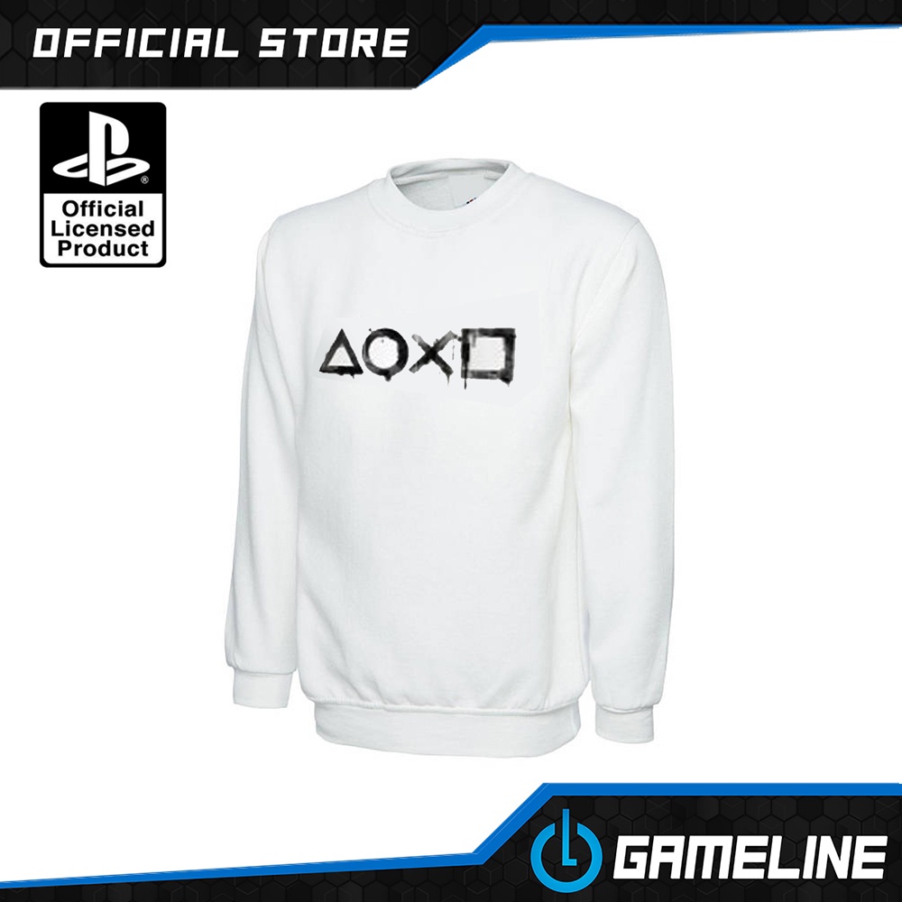 White discount playstation sweatshirt