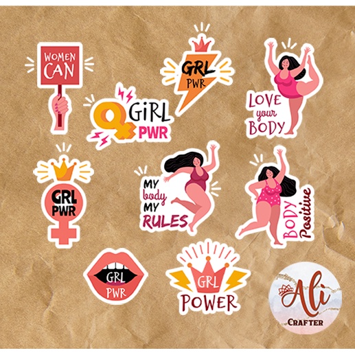 Feminist Girly Trendy Positive Girl Power Sticker Pink Sticker ...