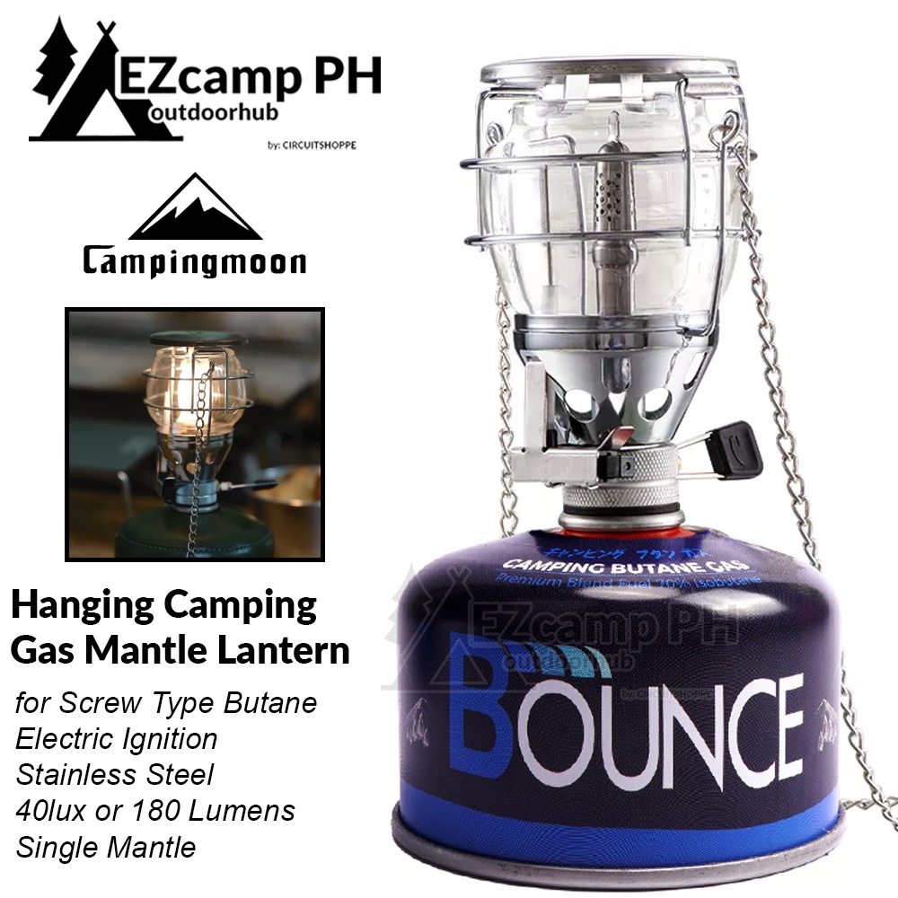 CAMPINGMOON T4 Hanging Single Mantle Gas Butane Lantern Lamp Light for